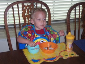 Wed 01 Aug 2007 07:15:39 AM

A bowl of fruit, bowl of cereal, glass of milk, and morning cartoons on the tube ... what a life.