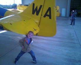 Fri 27 Nov 2009 at the Kissimmee Air Museum.

Not long after taking this photo someone came in and paid for a flight, and so we got to see this airplane crank up and take off.