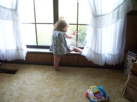 Mon 02 Aug 2010 10:44:37 AM

Gracie looks out the front window at Grandmother's house.